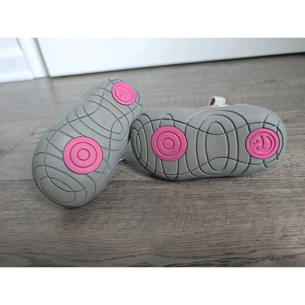 Stride Rite Surprize Pauline Baby Girls Silver Pink Sparkle Sandals Sz 3 Toddler